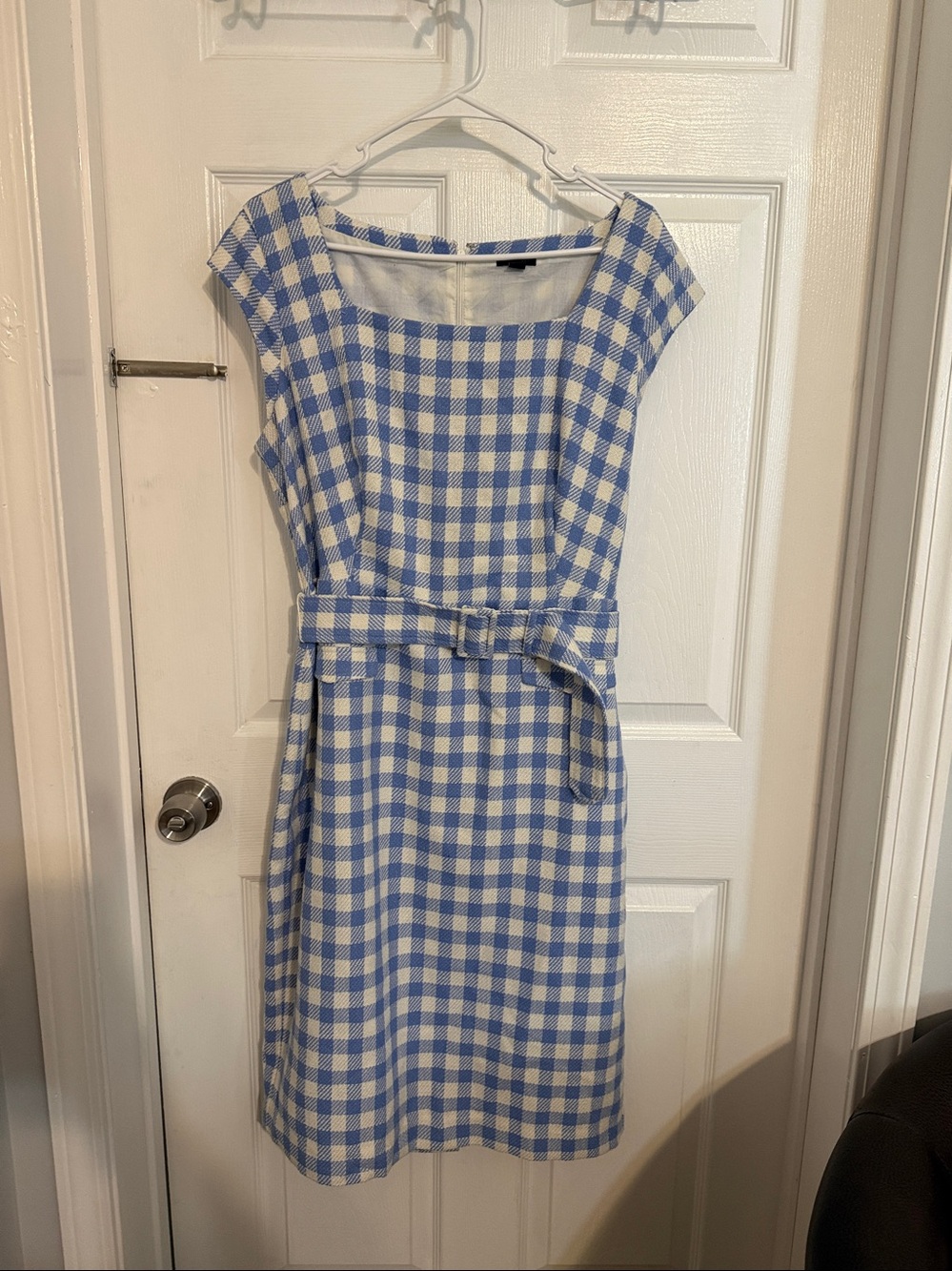 Ann Taylor Blue and White Belted Shift size 14